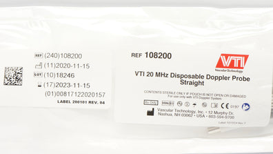 VTI 108200 20MHz Disposable Doppler Probe Straight 20MHz (x)